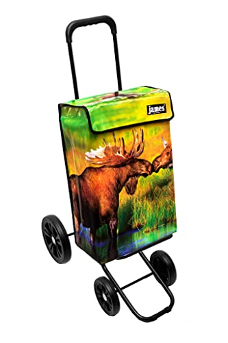 James® Einkaufswagen Design Elk, moderner Einkaufstrolley, bunter Lifestyle Trolly, Rollkoffer für Shopping, bis 50kg…
