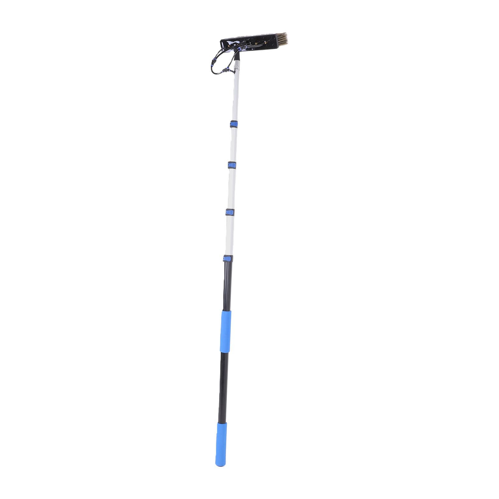GOWENIC Cepillo de Limpieza para Paneles Solares, Kit de Varilla Retráctil de 12 Pies para Ventana, Techo, Canalón, Panel Fotovoltaico, Depurador Alimentado por Agua con Escobilla de Goma,