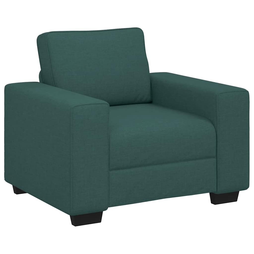Juego de sofá de 3 piezas verde oscuro con sillón de 2 plazas 3 plazas 221 cm de ancho de poliéster resistente tela de metal marco de madera de diseño moderno para salón, oficina y