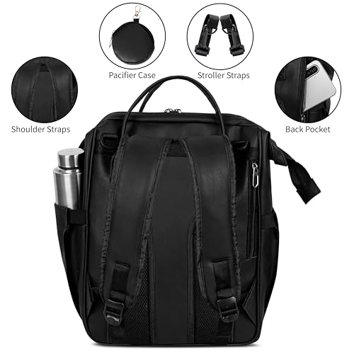 Image of Diaper Bag for Mothers | 30L Waterproof Maternity Bag with Multi Compartments, Insulated Bottle Pockets & Ultra Vegan Leather
