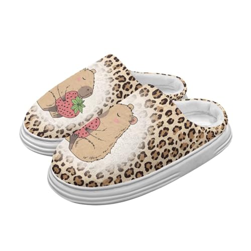 Xoenoiee Slippers for Women Men Comfy Fuzzy Lining House Slippers Platform Sole Slip On Home Slipper Non Slip House Shoes