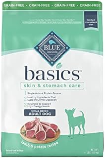 Blue Buffalo Basics Skin & Stomach Care, Grain Free Natural Adult Small Breed Dry Dog Food, Lamb & Potato 11-lb