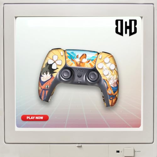 Image of Overpowered Gokku Custom PS-5 Controller Wireless compatible with Play-Station 5 Console by BCB Controllers | Proudly Customized in USA with Permanent HYDRO-DIP Printing (NOT JUST A SKIN)