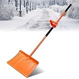 TwinkleTool 67 Inch Snow Shovel for Driveway with Heavy Duty Ergonomic Labor-Saving Assisted Handle, Removing Snow and Ice for Outdoor, Car, Yard, Emergency,Large Snow Shovel