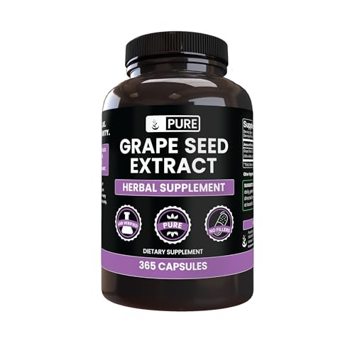 PURE ORIGINAL INGREDIENTS Grape Seed Extract (365 Capsules) No Magnesium Or Rice Fillers Always Pure Lab Verified