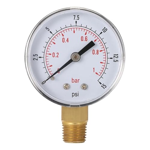 Manomètre de pression d'eau 1/4 pouce NPT avec double graduation PSI et Bar