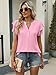 ANRABESS Womens Tops Dressy Casual Ruffle Short Sleeve V Neck Blouses Summer Button Down Business Work Elegant Shirts Light Pink X-Large