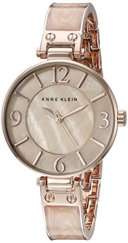 Anne Klein Women's AK/2210BMRG Rose Gold-Tone and Pink Marbleized Bangle Watch