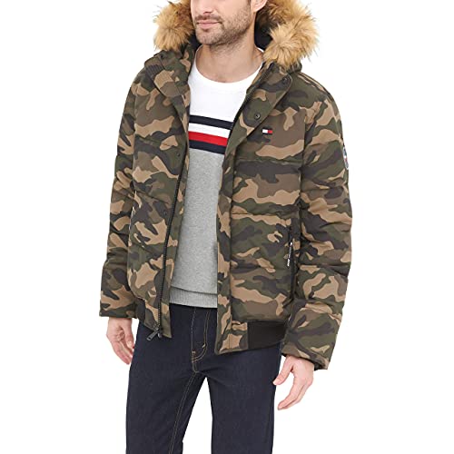 Image of Tommy Hilfiger Men's Arctic Cloth Quilted Snorkel Bomber Jacket (Standard and Big & Tall)