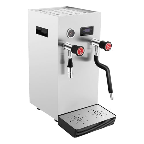 Commercial Milk Frother, 8L Full-Automatic Steam Boiling Water Frothing Machine, Multi-Purpose Electric Milk Foam Maker with LCD Display or Espresso Coffee Tea Coffee Shop Dessert Shop Hotel