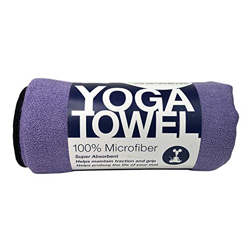 YogaRat Purple-Black 100% Microfiber Yoga Mat Towels - Length (24" x 72")