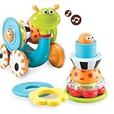 Yookidoo Musical Crawl N' Go Snail Toy with Stacker - Promotes Baby's Crawling and Walking. Rolls...