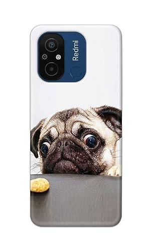 Image of PRINTFIDAA� Printed Hard Back Cover Case for Mi Redmi 12C Back Cover (Pug Dog) -2808