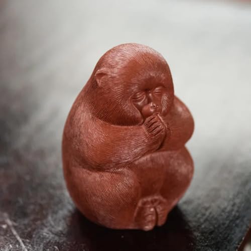 Arcilla morada hecha a mano en esta figura de mono de té de 5,6 cm para bandeja 3