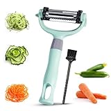 BuyBrilliance 3 in 1 Vegetable Peeler Stainless Steel Julienne Peeler Spin Blade Potato Peelers for Fruit Veggie Potatoes Carrot Cucumber Easy Grip Y Peeler Ultra Sharp Carrot Peeler for kitchen