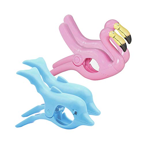 Gresunny 4 Piezas Pinzas para Toallas de Playa Pinzas para Ropa de plastico Pinza de Toallas Prueba de Viento Multiusos Clips Toalla para colchas hamacas tumbonas sillas de Piscina tendedero