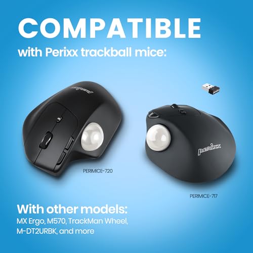 Image of Perixx PERIPRO-303 GWH Small Trackball - 1.34 Inches Replacement Ball for PERIMICE and M570 - Glossy White