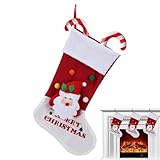 Medias para árbol de Navidad, adorno clásico para árbol de Navidad, Papá Noel, muñeco de nieve, reno, calcetines de Navidad para dulces, chocolate, galletas