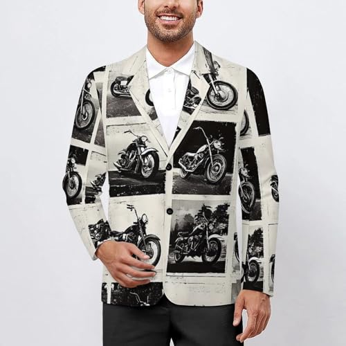 Vintage Motorcycles Classic Suits Blazer for Men Business Tuxedo Jacket Sport Coat Two Buttons2