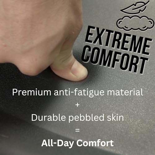 Topo Comfort Mat by Ergodriven | The Original Not-Flat Anti-Fatigue Standing Desk Mat with Calculated Terrain | Accessories | Obsidian Black
