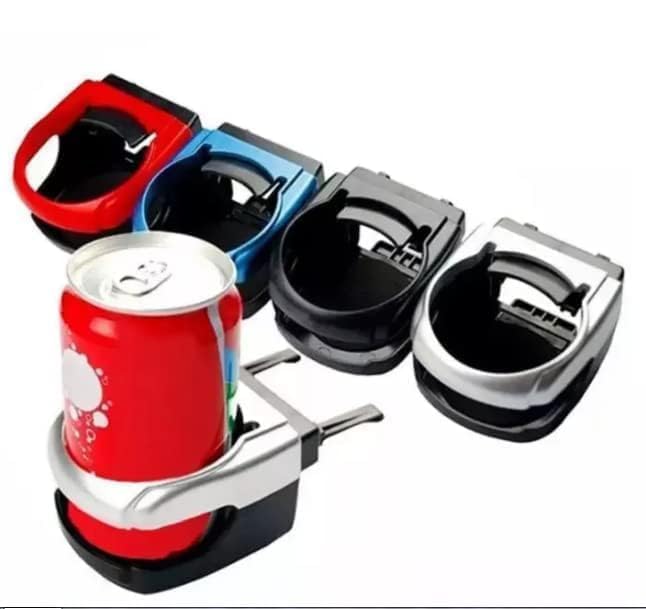 Image of Car Drink Holder Foldable Cup Bottle Holders Glass Can for All Water Soft Universal Window Vent Folding Cup Holder Black Holder, Cup, Glass All Type Car (Heavy Quality) (Multicolor) (1Pcs)