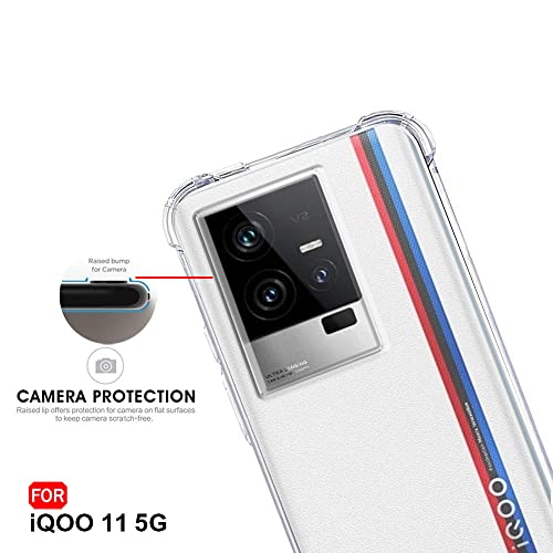 Image of TheGiftKart Crystal Clear Back Cover Case for iQOO 11 5G | Shockproof Soft TPU Case | Cushioned Edges for Ultimate Protection Back Cover Case for iQOO 11 5G (TPU, Transparent)