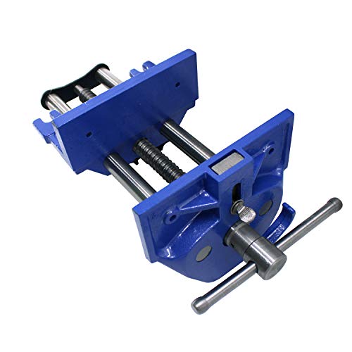 Image of HFS(R) 7" Quick Release Woodworking Vice - Heavy Duty Cast Iron Construction with Adjustable Front Stop