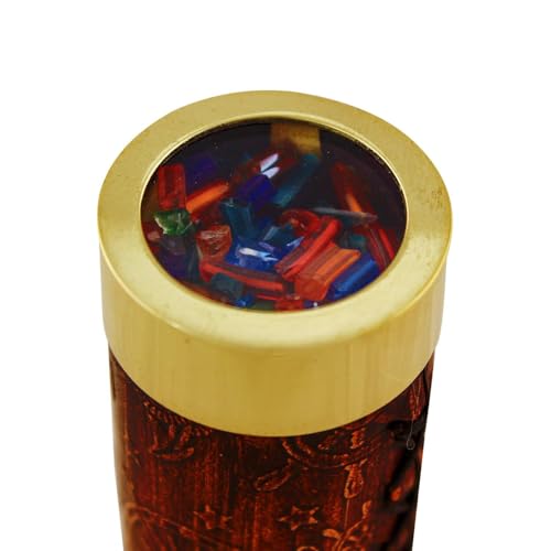 NKlaus Kaleidoskop aus Messing und Leder, 17x3,5x4cm – Retro Stil Nautische Dekoration, Ozeanische Eleganz 16132