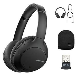 Sony WHCH710N Wireless Bluetooth Noise-Canceling Over-The-Ear Stereo Headphones (Black) Bundle with Protective Headphone…
