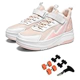 LIWLLIUA Nuevo Zapatos con Ruedas Skateboarding Zapatos Doble Rueda Calzado Deportes de Exterior Gimnástico Sneakers Moda...