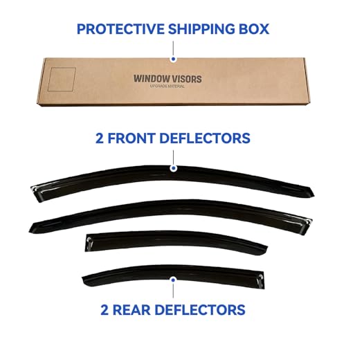 Image of Window Visors Rain Guards Shield Compatible with 2015-2021 Subaru WRX, Window Wind Deflectors Vent Shades for 15-21 Premium Limited STi