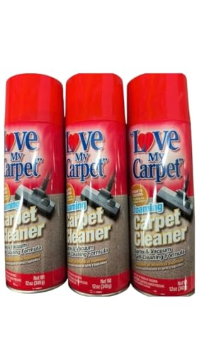 Love My Carpet Foaming Carpet Cleaner, Spray & Vacuum Self-Cleaning Formula, 12 oz