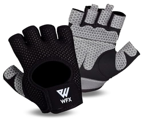 WESTWOOD FOX Fitness Handschuhe Atmungsaktive Trainingshandschuhe für Damen und Herren Gewichtheberhandschuhe Bodybuilding Gym Übung rutschfestes Crossfit Krafttraining (Black Short Strap, S)