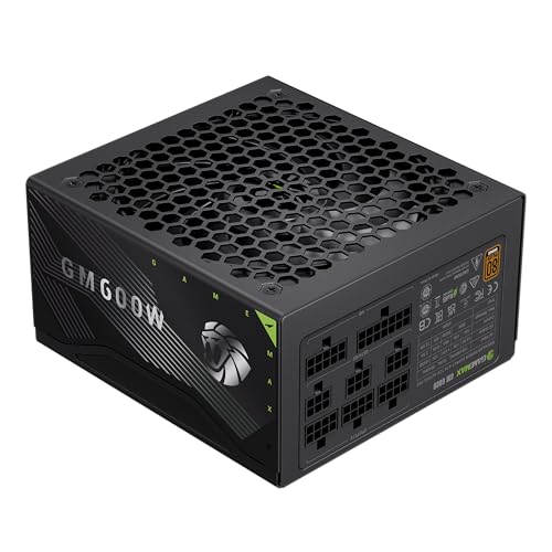 GAMEMAX GM 600B Netzteil PC 600 W, Vollmodular, 80 Plus Bronze, Active PFC & DC-to-DC, ATX Single 12V Rail, 140 mm Lüfter, Hochwertige Kondensatoren, 7 Schutzfunktionen, 3 Jahre Garantie, Schwarz
