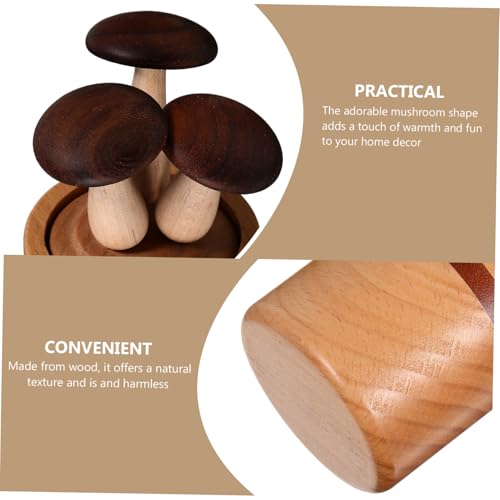 Difusor aromático eléctrico mini de madera forma hongo miniatura 3