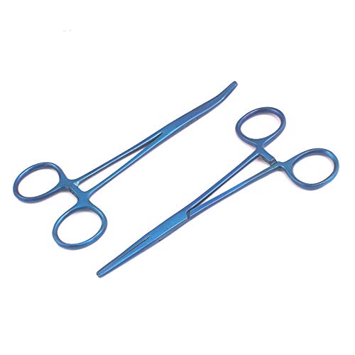 AAProTools Lot of 2 Straight & Curved Crile Hemostat Forceps Locking Clamps 5.5