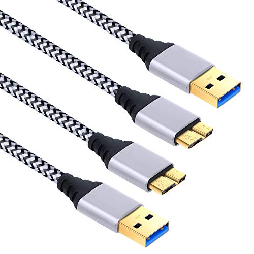 Galaxy S5 Charger Cable, Besgoods 2-Pack 6FT Nylon Braided Micro USB 3.0 Cable