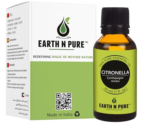 Image of Earth N Pure Citronella Essential Oil Undiluted, Natural, Therapeutic Grade 30 ml