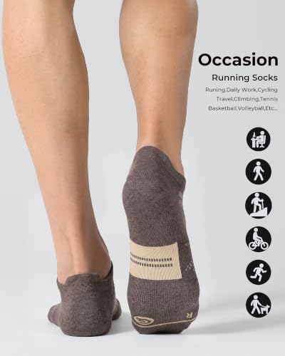 Image of CS CELERSPORT Men's Ankle Running Socks with Cushion, Arch Support Low Cut Athletic Tab Socks for Men Women 6 Pack