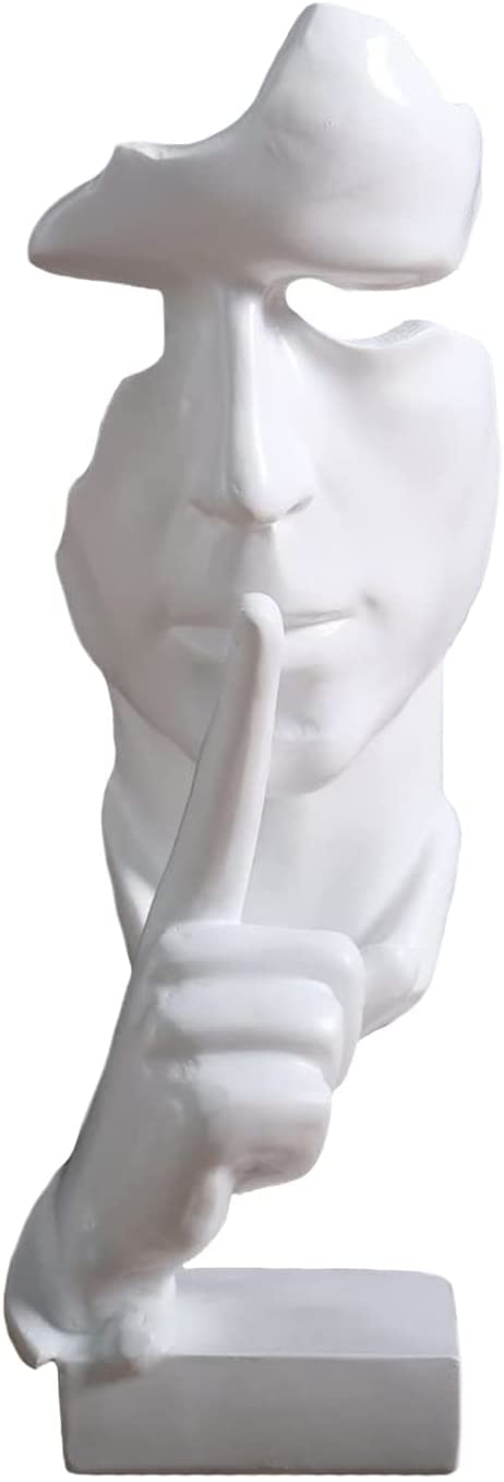 Yopyxpskw Resin Statues Creative Abstract Figurines ，Modern Home Office Decor Accessories Ornaments For Living Room，Home Silver Abstract Handicraft Decorative Items (Color : C)