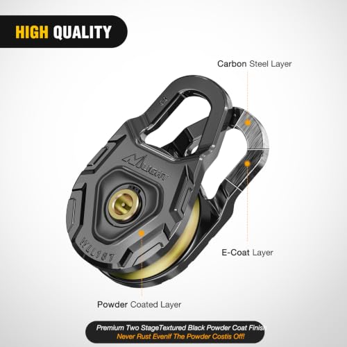 Image of Nilight Forged Snatch Block 18 Ton Winch Pulley System E-Coated Rustproof | Off Road Recovery Accessory for Synthetic Rope Steel Cable Truck UTV ATV