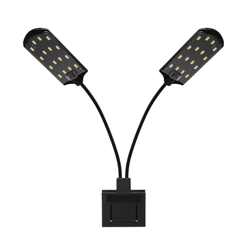 SENZEAL X7 LED Luci per Acquario Gemelli Illuminazione Lampada per Acquario a due Teste Luce a LED 220V 1600LM per 8 a 15 Pollice Serbatoio di Pesce Luce Bianca