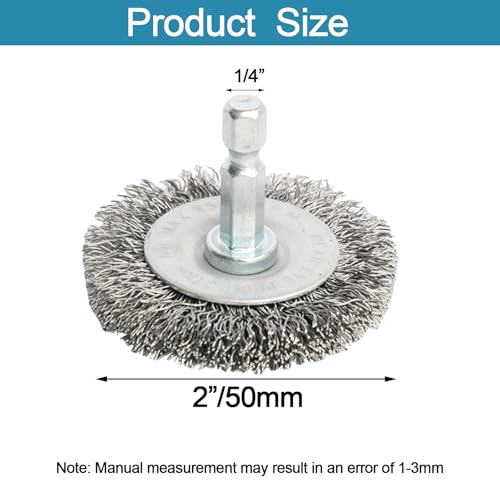 Image of 20pcs 2 inch Stainless Steel Wire Wheel Brushes Kit for Drill with 1 /4-Inch Hex Shank (Pack of 2)