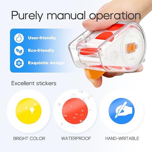 Image of Sticker Dispenser Suitable for roll Stickers, 1200 Pieces of 1-inch Colored dot Stickers, and Circular Color-Coded Labels; Ideal for Offices and Student classrooms.