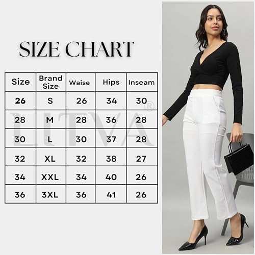 Image of LITVA Premium Women's Formal Trousers (Flexi-Waist | Wrinkle Resistant | Desk-to-Dinner)