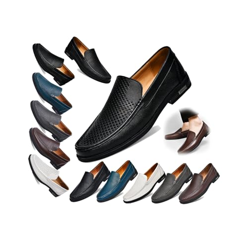 Men's Leather Loafers, Slip-on Dress Shoes, Comfortable Casual Driving Shoes, Men's Oxford, Suitable for Work, Business,Office and Other Occasions