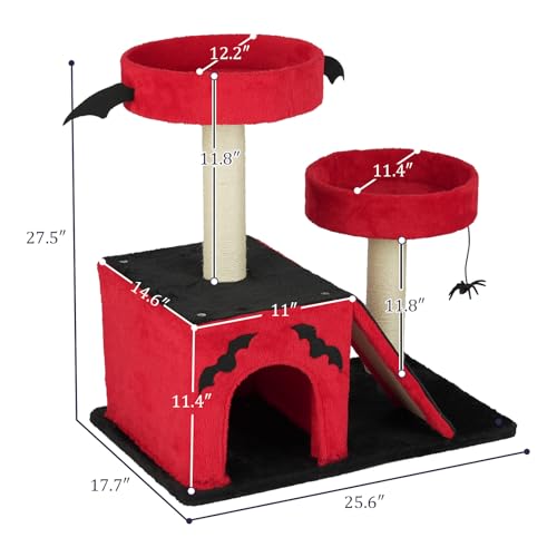 Torre rascador gótica para gatos grandes 27.5 pulg miniatura 6