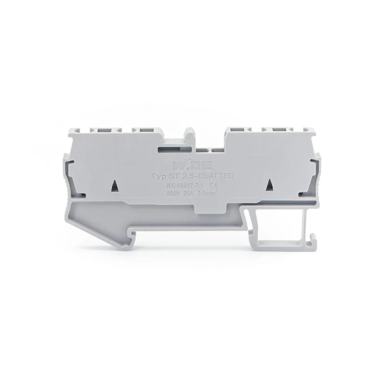 50Pcs DIN Rail Terminal Block ST-2.5 Wire Connectors Pull Type 4 Conductors Spring Wiring Terminal Blocks (Weiß)