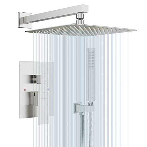EMBATHER Shower System -Brushed Nickel Shower Faucet Sets with 10" Rain Shower Head