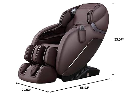 iRest SL Track Massage Chair Recliner, Full Body Massage Chair with Thai Stretch, Zero Gravity, Bluetooth Speaker, Airbags, and Thai Foot Massage, Space-Saving (Brown)
